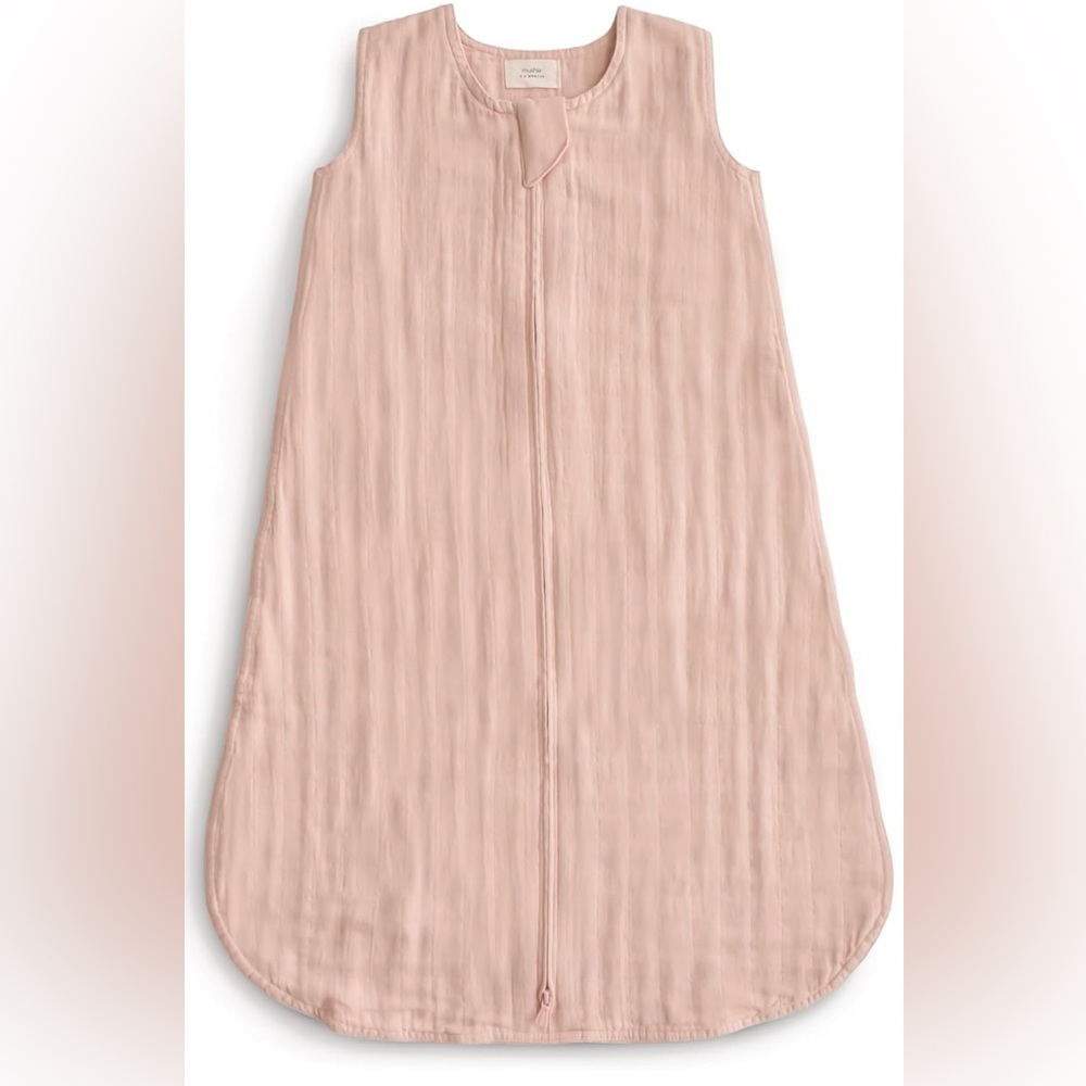 Organic Cotton Sleeveless Dusty Rose Baby Sleep Sack.
